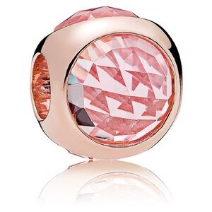 Retired Authentic Pandora Rose Radiant Droplet Charm with Pink Mist Crystals